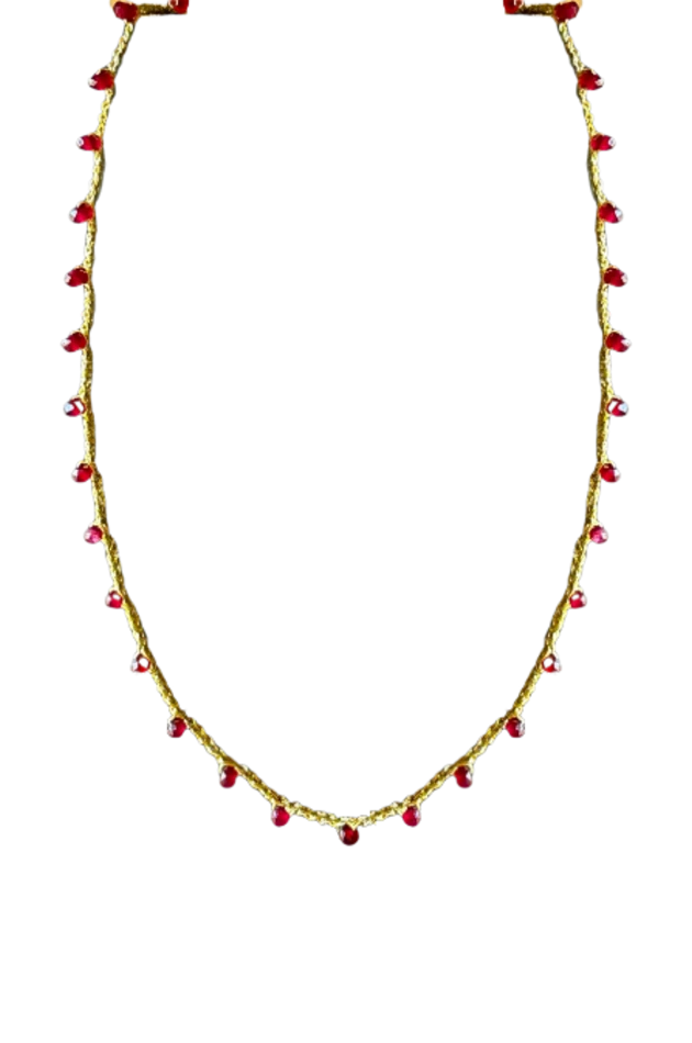 Collana con cristalli rossi